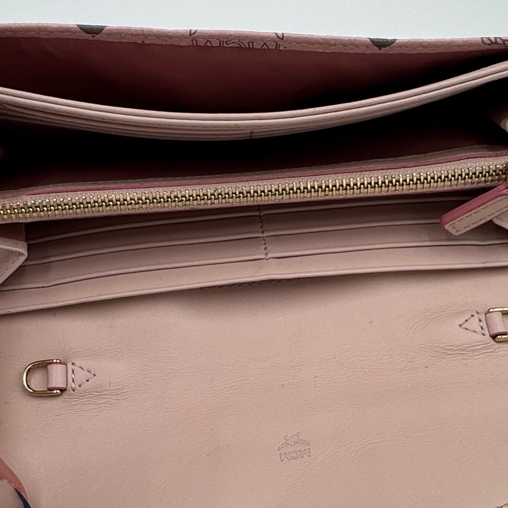 MCM Pink Logo Clutch with Gold Clasp - Picture 6 of 7